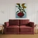 Willow Berry Red Velvet Modular 74" Loveseat
