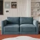 Willow Misty Blue Velvet Modular 74" Loveseat