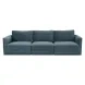Willow Misty Blue Velvet Modular 104" Sofa