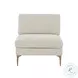 Serena Cream Velvet Accent Chair with Brass Legs