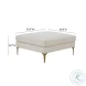 Serena Cream Velvet Ottoman with Brass Legs
