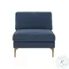 Serena Blue Velvet Accent Chair with Brass Legs