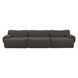 Zenith Charcoal Gray Upcycled Fabric Modular 117" Sofa