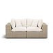 Cali Natural Performance Fabric & Natural Wicker 80" Modular Outdoor Loveseat