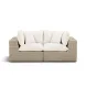 Cali Natural Performance Fabric & Natural Wicker 80" Modular Outdoor Loveseat
