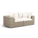 Cali Natural Performance Fabric & Natural Wicker 80" Modular Outdoor Loveseat