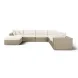 Cali Natural Performance Fabric & Natural Wicker Modular Outdoor Large Chaise Sectional