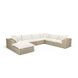 Cali Natural Performance Fabric & Natural Wicker Modular Outdoor Large Chaise Sectional