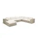 Cali Natural Performance Fabric & Natural Wicker Modular Outdoor Large Chaise Sectional