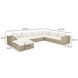 Cali Natural Performance Fabric & Natural Wicker Modular Outdoor Large Chaise Sectional