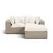 Cali Natural Performance Fabric & Natural Wicker Modular Outdoor Small Sectional