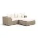 Cali Natural Performance Fabric & Natural Wicker Modular Outdoor Small Sectional