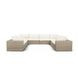 Cali Natural Performance Fabric & Natural Wicker Modular Outdoor U-Sectional