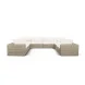 Cali Natural Performance Fabric & Natural Wicker Modular Outdoor U-Sectional