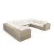 Cali Natural Performance Fabric & Natural Wicker Modular Outdoor U-Sectional
