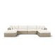 Cali Natural Performance Fabric & Natural Wicker Modular Outdoor U-Chaise Sectional