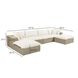Cali Natural Performance Fabric & Natural Wicker Modular Outdoor U-Chaise Sectional