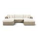 Cali Natural Performance Fabric & Natural Wicker Modular Outdoor Small U-Chaise Sectional