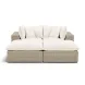 Cali Natural Performance Fabric & Natural Wicker Modular Outdoor Double Chaise