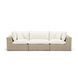 Cali Natural Performance Fabric & Natural Wicker 121" Modular Outdoor Sofa