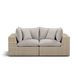 Cali Light Gray Fabric & Natural Wicker Modular Outdoor Conversation Set