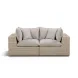 Cali Light Gray Fabric & Natural Wicker Modular Outdoor Loveseat