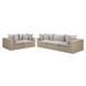 Cali Light Gray Fabric & Natural Wicker Modular Outdoor Conversation Set