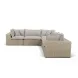 Cali Light Gray Fabric & Natural Wicker Modular Outdoor L-Sectional