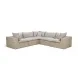 Cali Light Gray Fabric & Natural Wicker Modular Outdoor L-Sectional