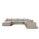 Cali Light Gray Fabric & Natural Wicker Modular Outdoor Large Chaise Sectional