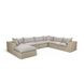 Cali Light Gray Fabric & Natural Wicker Modular Outdoor Large Chaise Sectional