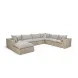 Cali Light Gray Fabric & Natural Wicker Modular Outdoor Large Chaise Sectional