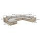 Cali Light Gray Fabric & Natural Wicker Modular Outdoor Large Chaise Sectional