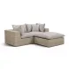 Cali Light Gray Fabric & Natural Wicker Modular Outdoor Small Sectional