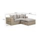 Cali Light Gray Fabric & Natural Wicker Modular Outdoor Small Sectional