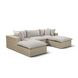 Cali Light Gray Fabric & Natural Wicker Modular Outdoor Small U-Chaise Sectional