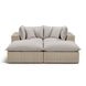 Cali Light Gray Fabric & Natural Wicker Modular Outdoor Double Chaise