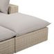 Cali Light Gray Fabric & Natural Wicker Modular Outdoor Double Chaise