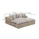 Cali Light Gray Fabric & Natural Wicker Modular Outdoor Double Chaise