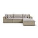 Cali Light Gray Fabric & Natural Wicker Outdoor Modular Sectional