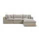 Cali Light Gray Fabric & Natural Wicker Modular Outdoor Sectional