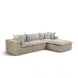 Cali Light Gray Fabric & Natural Wicker Modular Outdoor Sectional