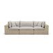 Cali Light Gray Fabric & Natural Wicker Modular Outdoor Conversation Set