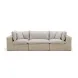 Cali Light Gray Fabric & Natural Wicker Modular Outdoor Conversation Set