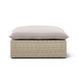 Cali Light Gray Performance Fabric & Natural Wicker Outdoor Ottoman