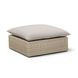 Cali Light Gray Performance Fabric & Natural Wicker Outdoor Ottoman