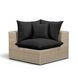 Cali Black Fabric & Natural Wicker Modular Outdoor Loveseat