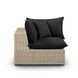 Cali Black Fabric & Natural Wicker Modular Outdoor Loveseat