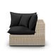 Cali Black Fabric & Natural Wicker Modular Outdoor Loveseat
