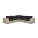 Cali Black Fabric & Natural Wicker Modular Outdoor L-Sectional